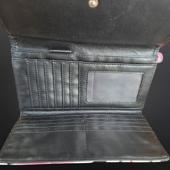 Y2K Wallet Zebra Print Floral Deadstock Black White Pink Emo Scene Mcbling Gyaru - Picture 6 of 9